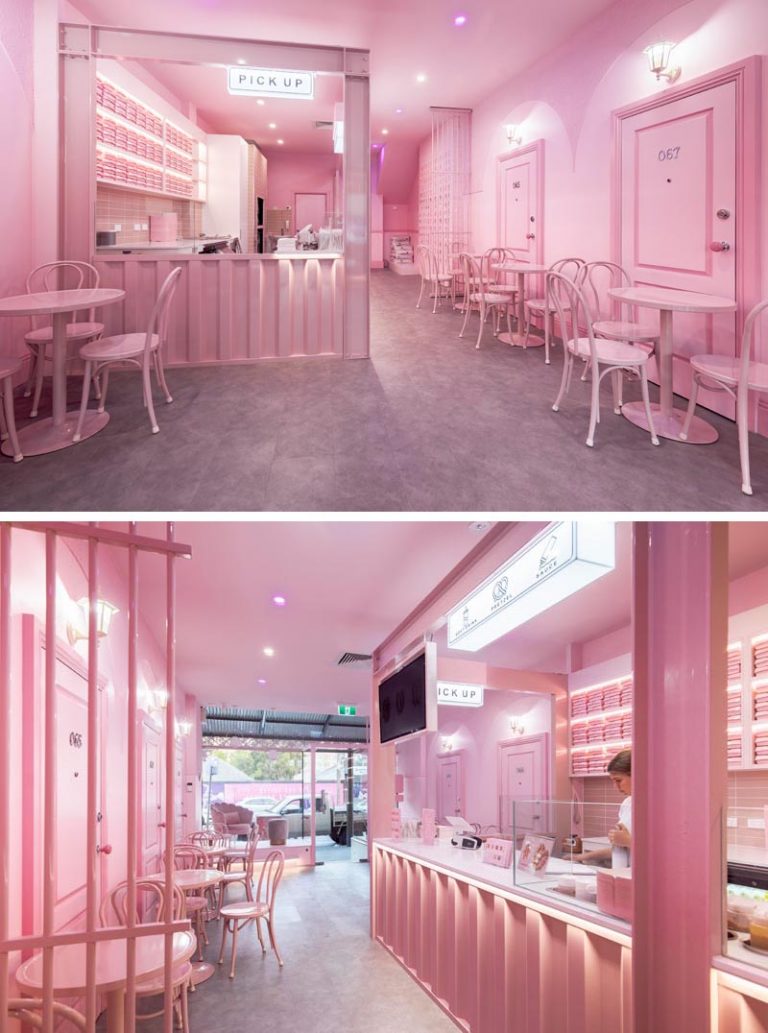A Monochromatic Pink Pretzel Bakery In Australia