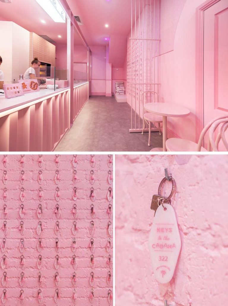 A Monochromatic Pink Pretzel Bakery In Australia