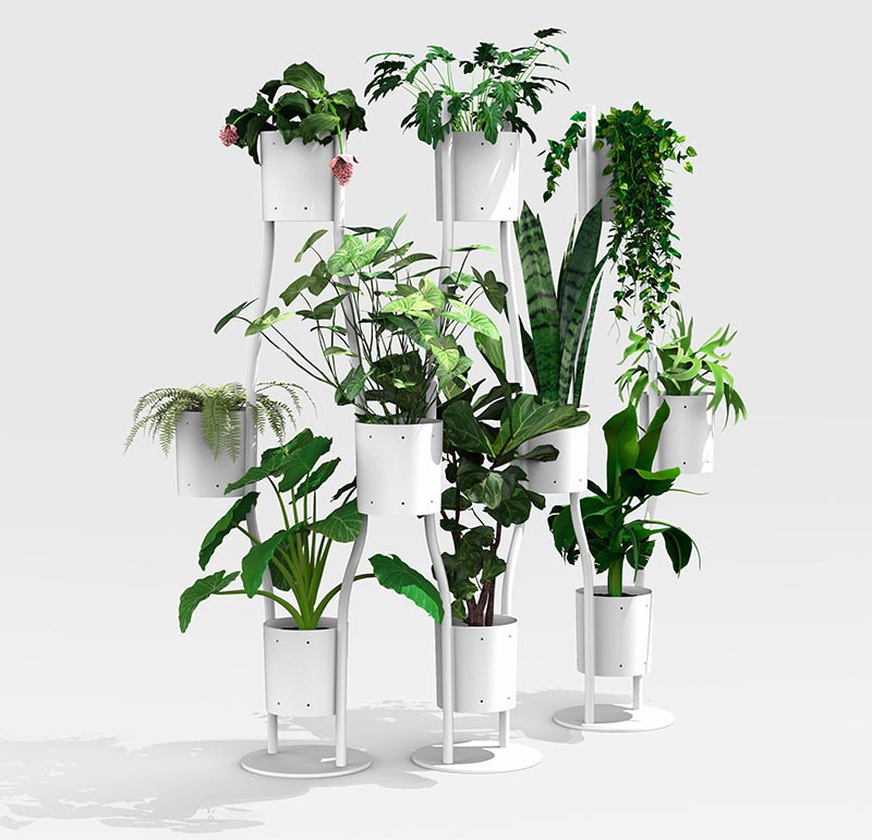 trechter deur vliegtuigen A Room Divider That Incorporates Plants Into Its Design