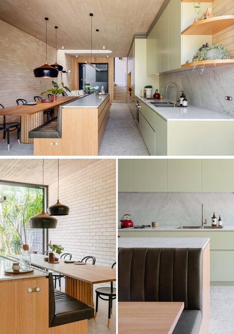 This Kitchen Island Saves Space In A Narrow Interior By Including Built