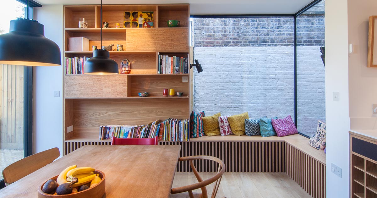 A Home Extension Made Space For This Window Seat And Bookshelf