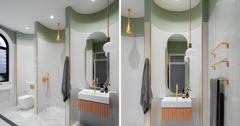 This Bathroom Was Designed With A Series Of Alcoves To Separate The Different Areas