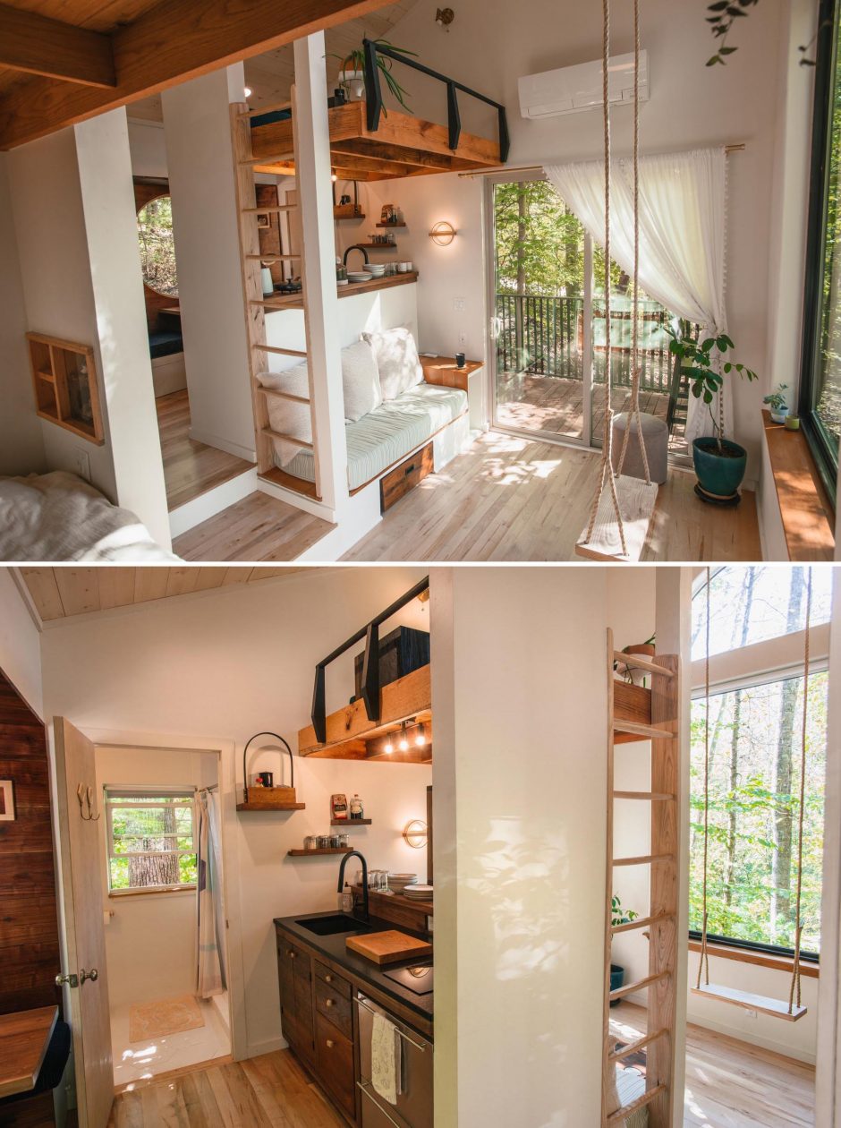 this-small-house-in-the-forest-has-high-ceilings-to-allow-for-two-loft