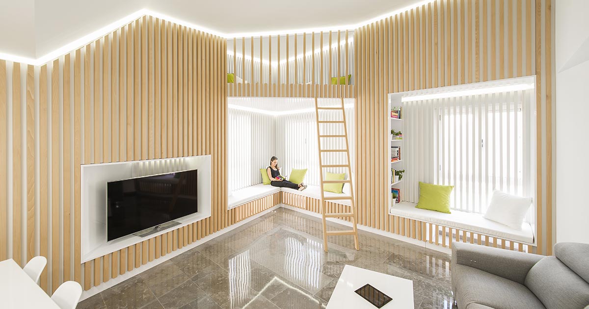 Wood Slats On The Walls Give This Home's Interior A Distinct Look