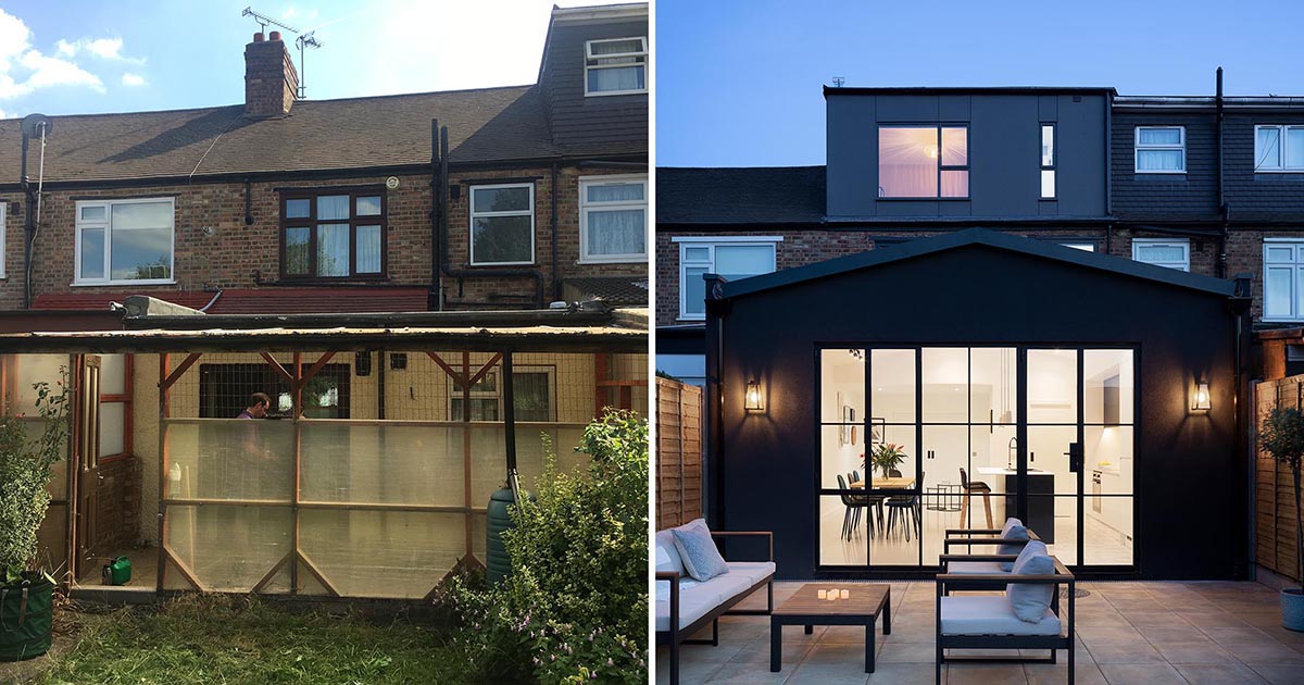 Before & After - A Modern Extension Was Added To This House In London