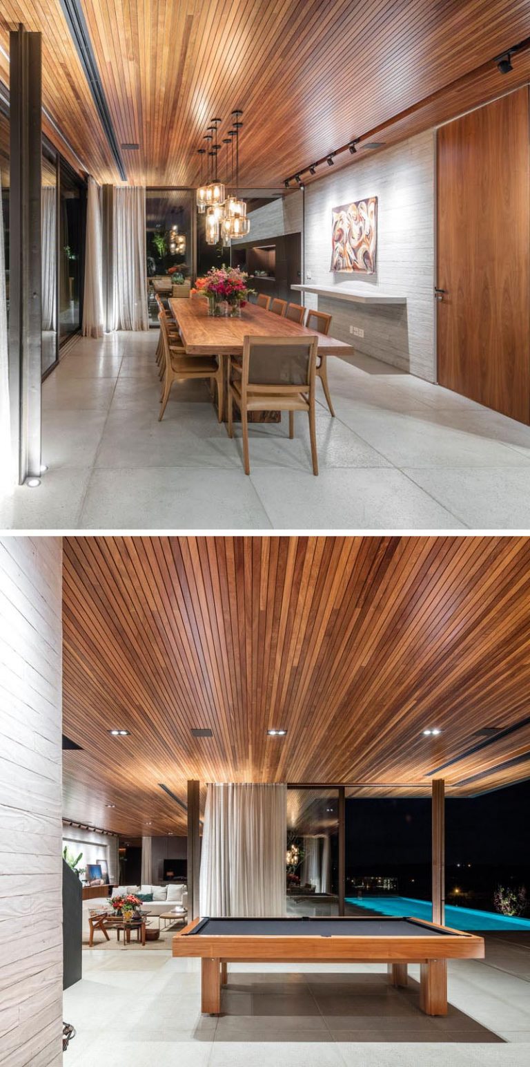 A Wood Ceiling Elongates The Interior Of This House In Brazil