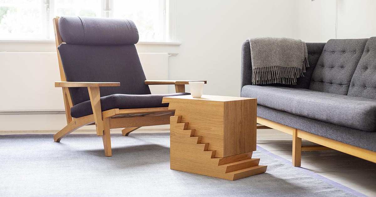 A Saw-Toothed Design Was Used To Make This Uniquely Adjustable Height Side Table