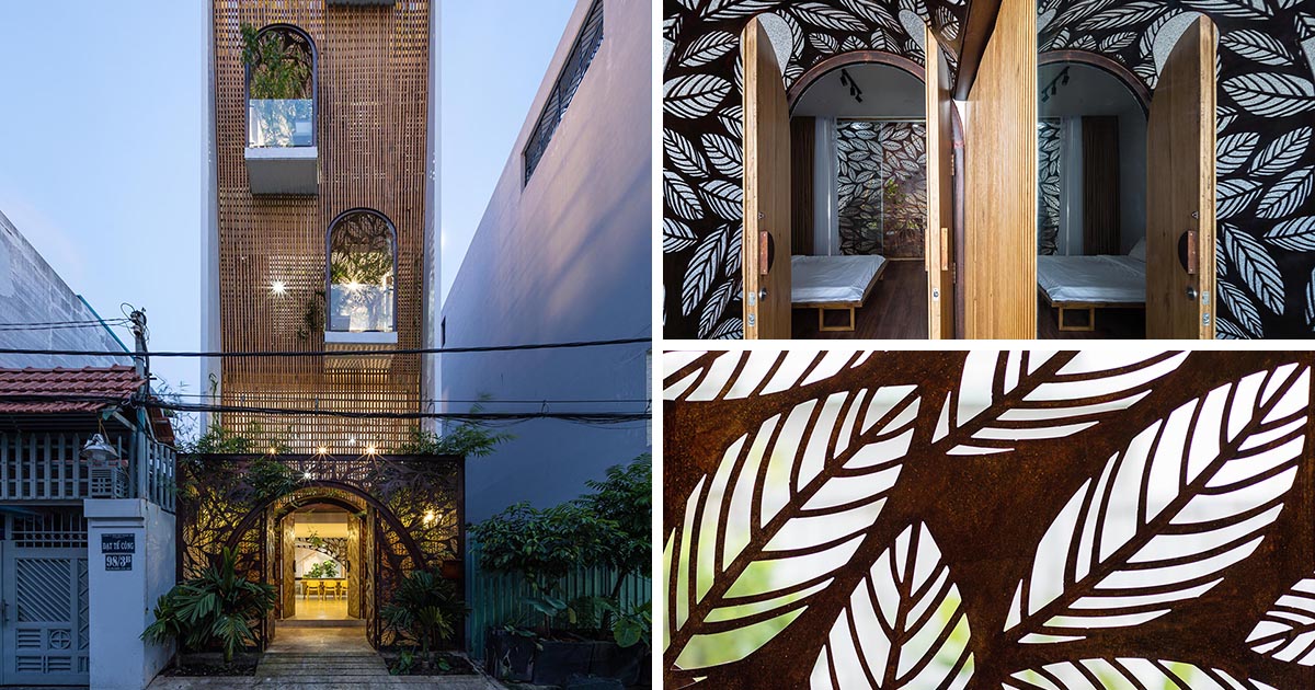 Metal Screens With A Leaf Motif Adorn Both The Interior And Exterior Of This Home