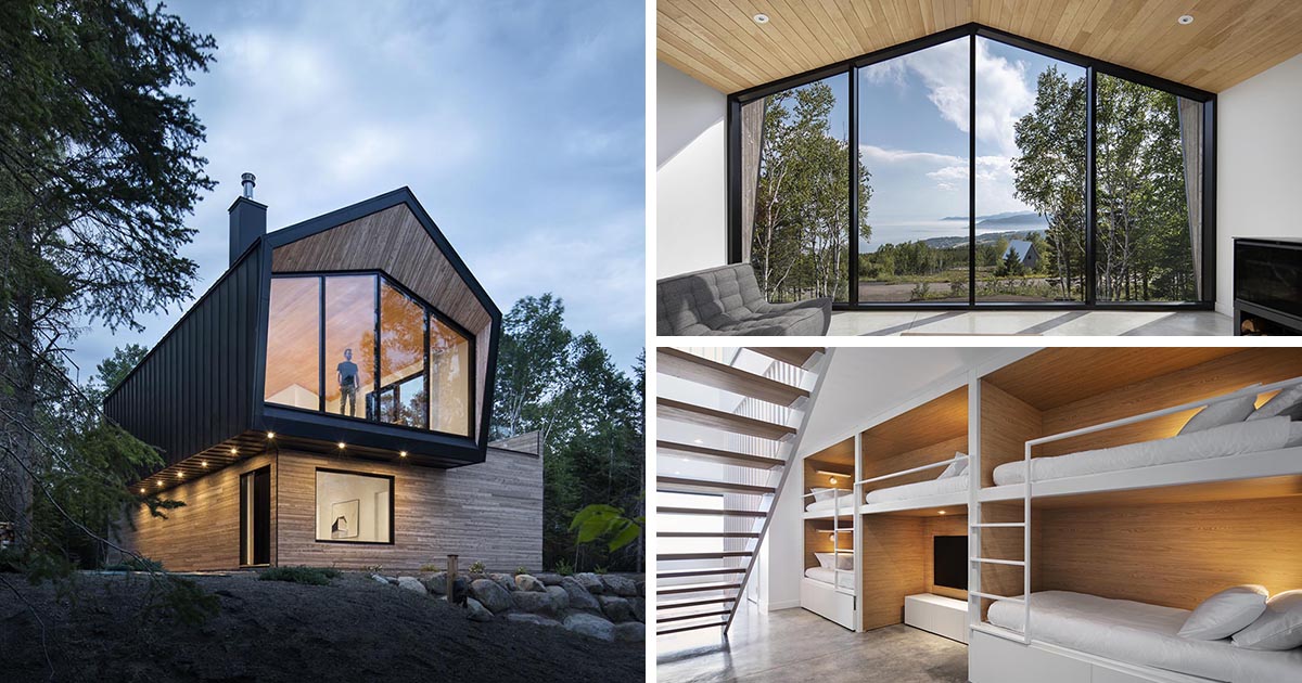 A Full Wall Of Windows At One End Of The Living Room Of This Home Allow For Impressive Water Views