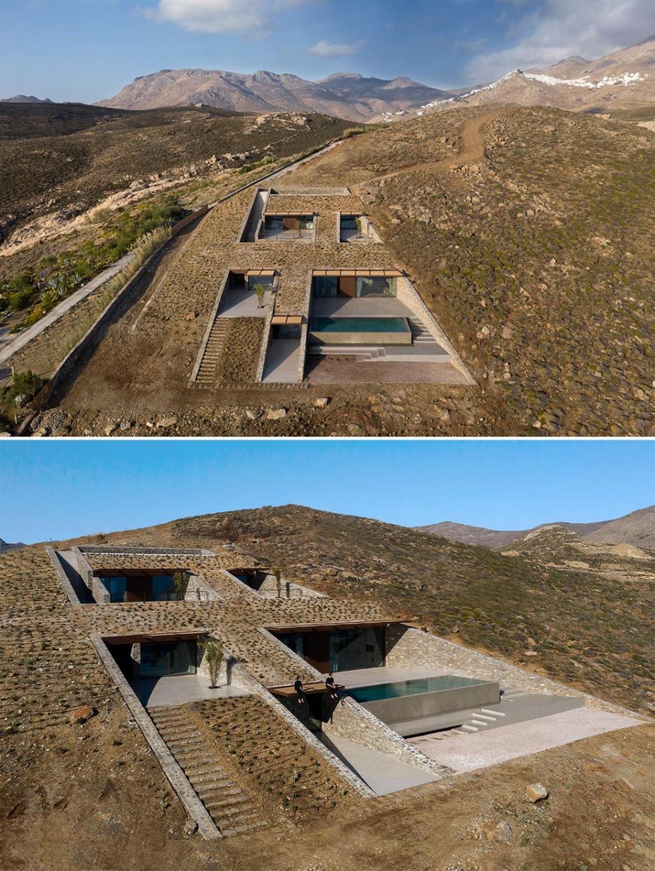 A Home Built Into The Hillside Of This Island Is Almost Invisible