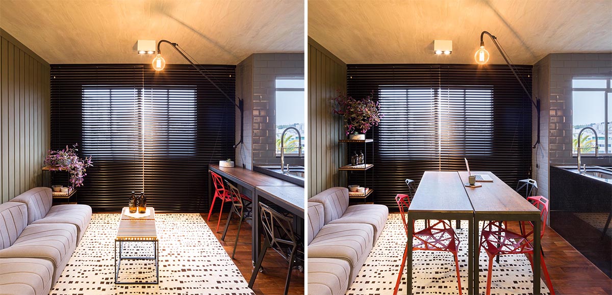 Moveable Tables Were Designed For This Small Apartment So They Can