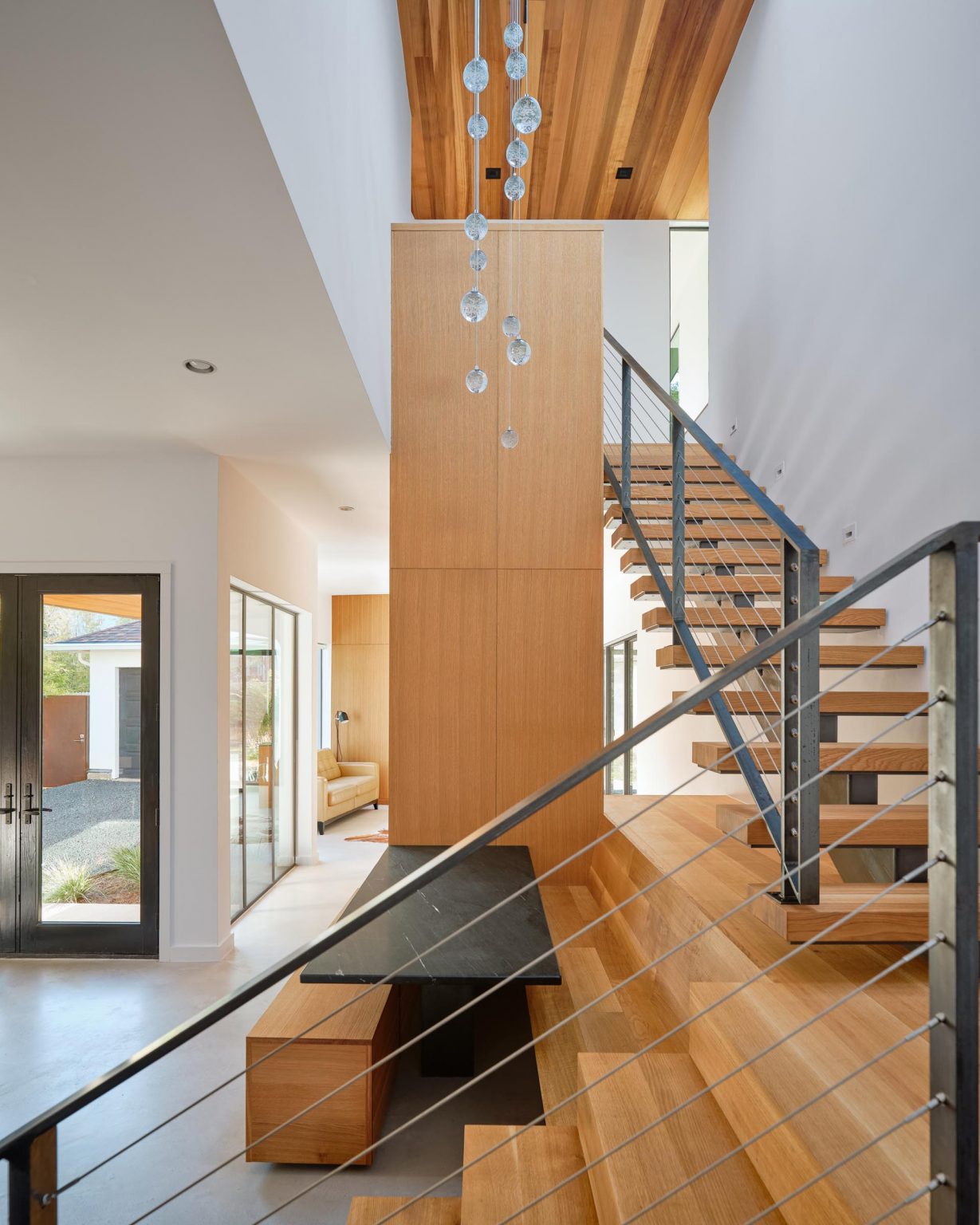 A Dining Area Was Included In The Design Of These Stairs