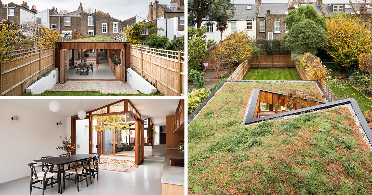 The Green Roof Covering This House Extension Helps To Minimize Its Visual Impact