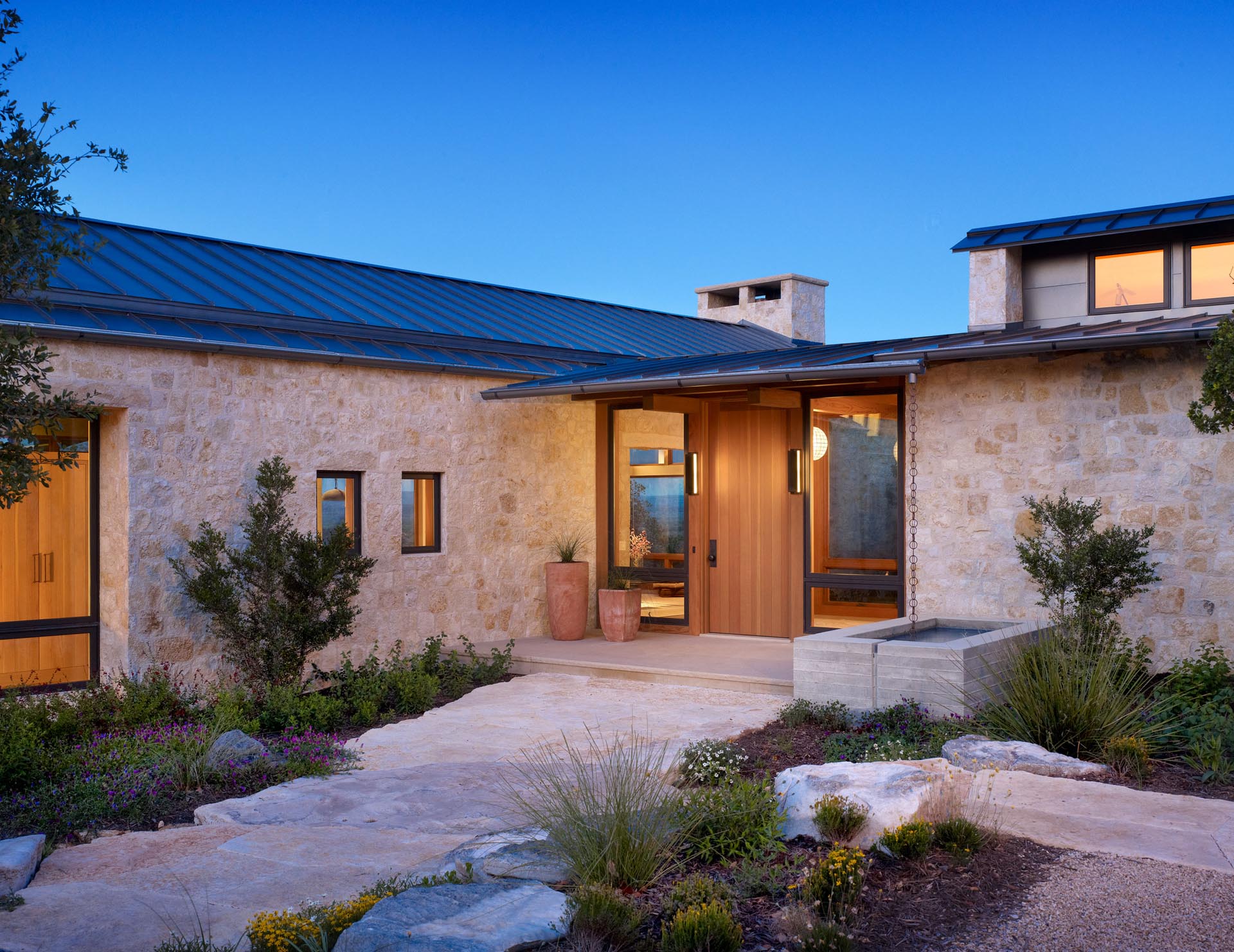 Limestone Walls Feature On Both The Interior And Exterior Of This Texas Ranch House