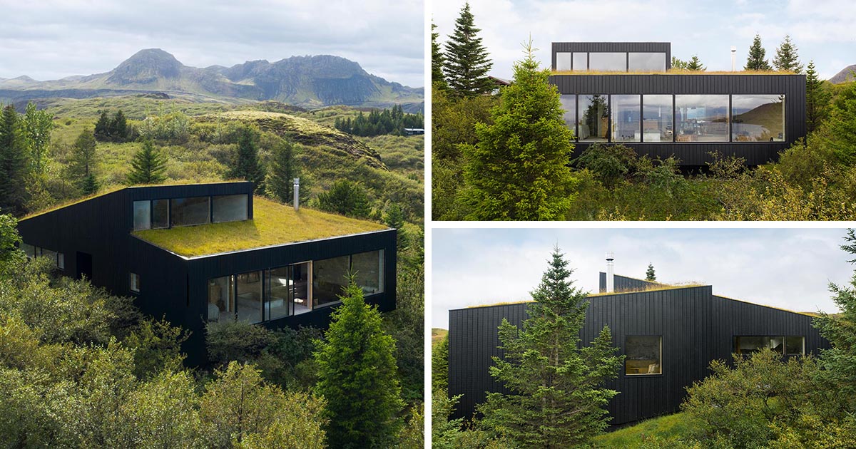 The Green Roof On This Home Helps It Blend Into The Surrounding Landscape