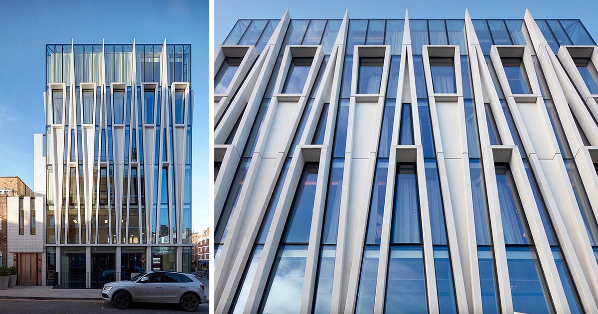 Triangular Accents Inspired By Candles Adorn This New Building In London