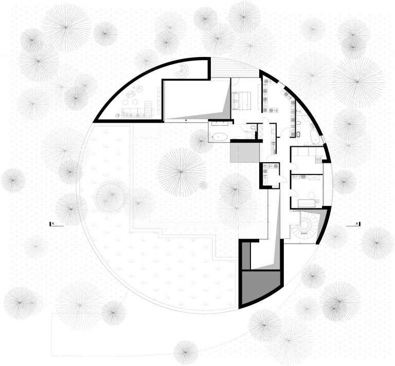 This Circular Shaped Home Was Designed To Wrap Around A Central Garden