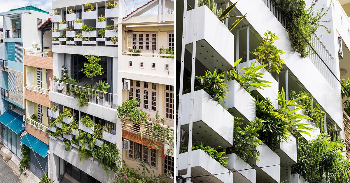 Built-In Planters Add Privacy And Greenery To This Home's Exterior