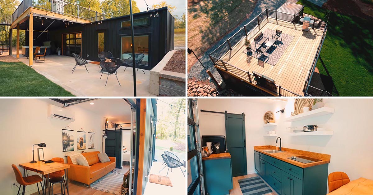 A Rooftop Deck Adds To The Living Space At This Shipping Container House