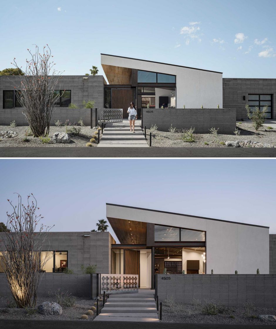 Concrete Blocks Were Used To Create A Modern Facade For This New Home ...