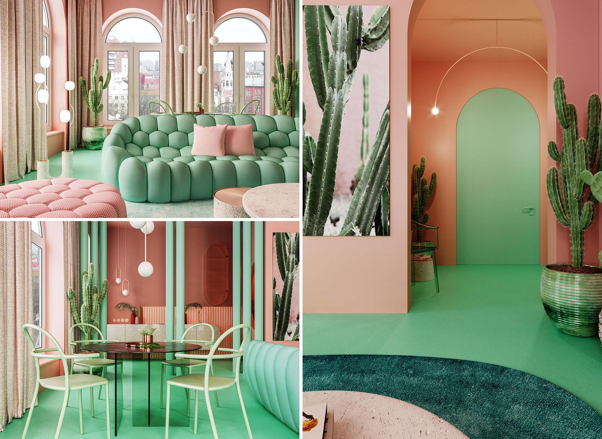 Pink And Green Apartment Interior 070621 1103 01 