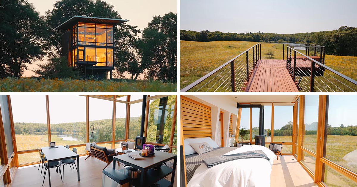 Walls Of Windows Offer Amazing Views From This Modern Cabin