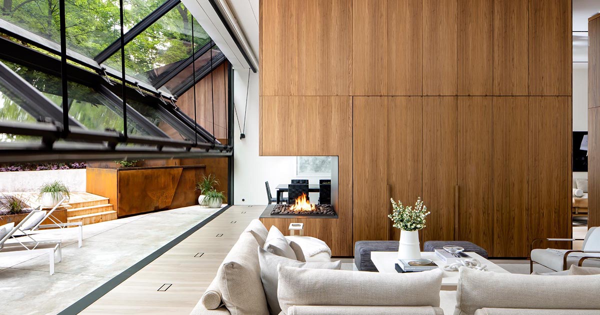 A 40 Foot Glass Wall Folds Open To Connect The Interior And Exterior Spaces Of This Home