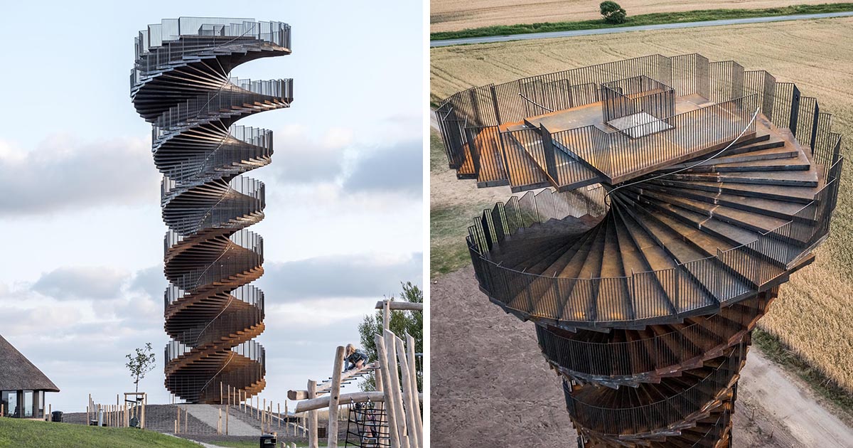 A New Spiraling Lookout Tower Opens In Denmark