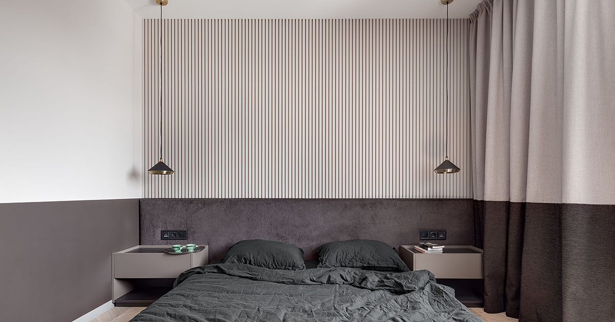 Design Inspiration – This Bedroom Uses Two Tones To Divide It Into A Distinct Upper And Lower