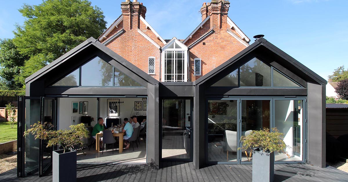 A New Extension With Black Zinc Cladding Has Been Added To This Victorian House