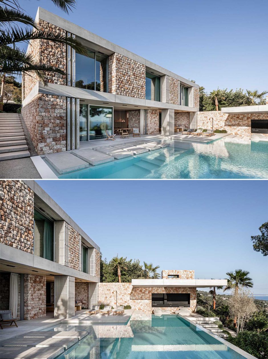 Stone Walls And Wood Shutters Are Key Design Elements Of This Home In Spain