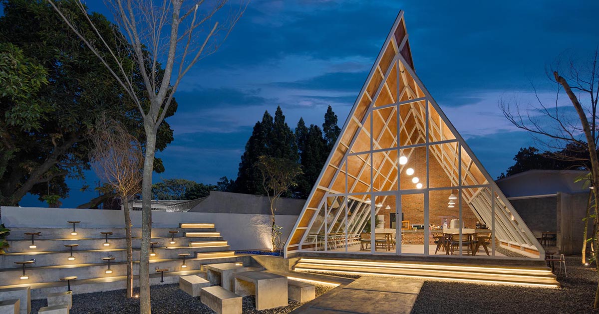 An A-Frame Design Creates A Noticeable Look For This Coffee Shop