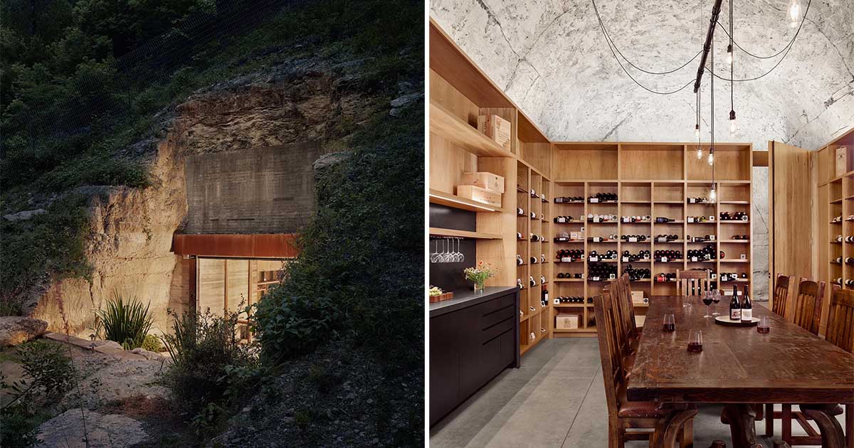 This Wine Cellar Was Built Into An Unused Tunnel In A Solid Limestone Hillside