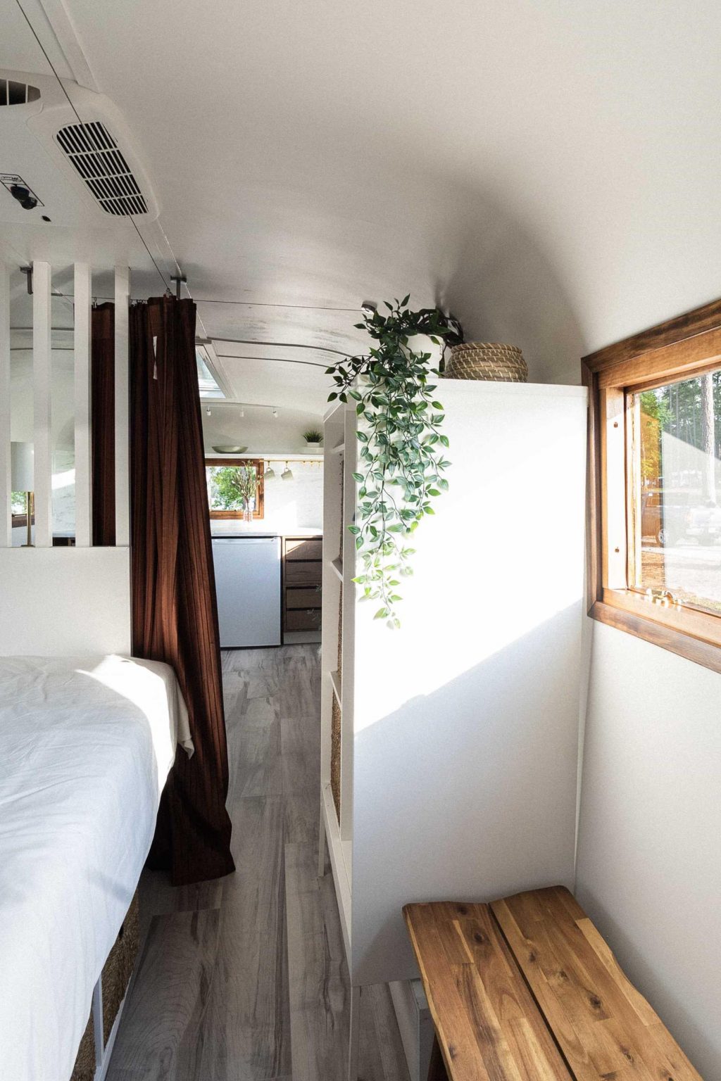 A Remodeled Vintage Travel Trailer Was Given A New Interior