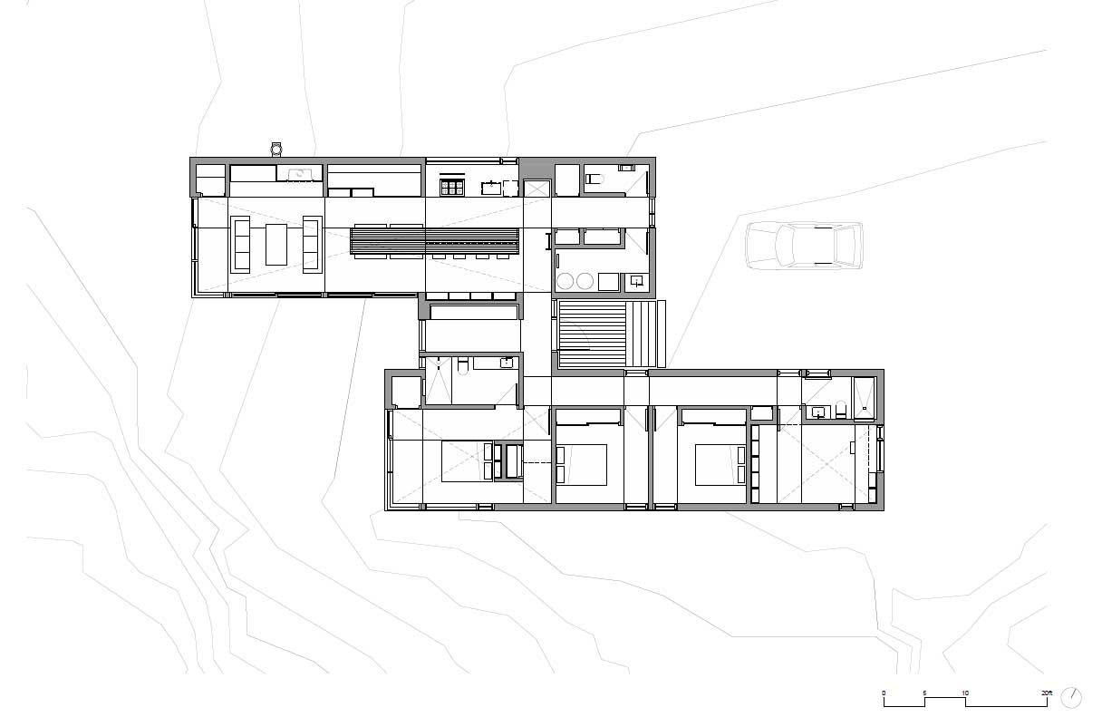 The floorplan / layout of a modern house.