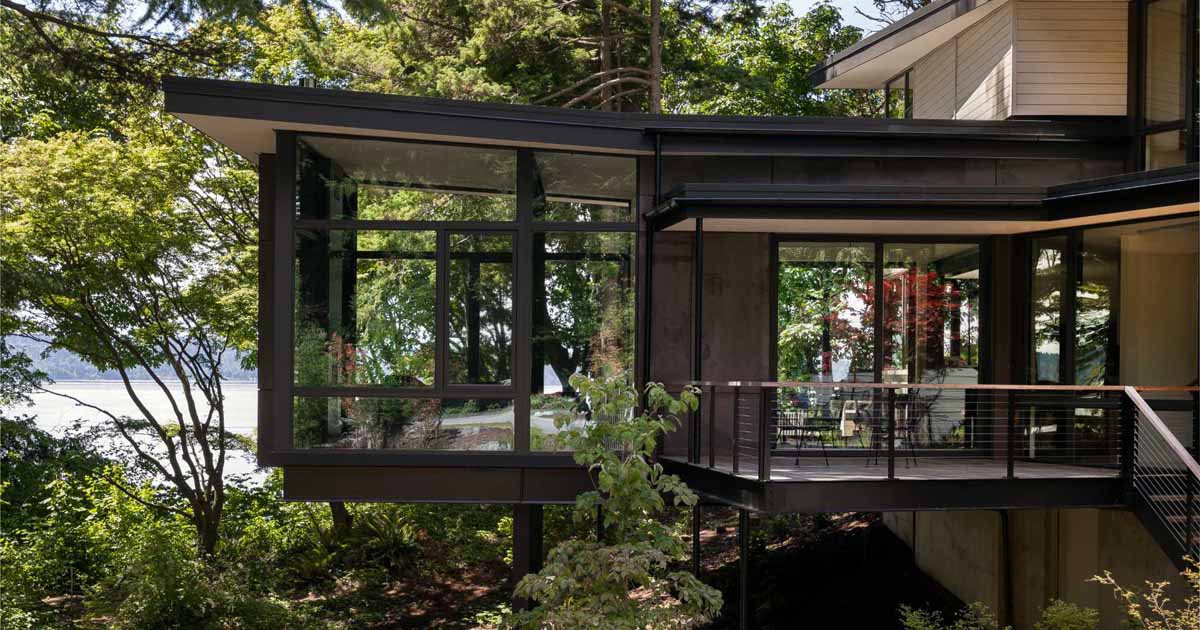 A Home In The Trees With A Living Room Suspended Over The Forest Floor