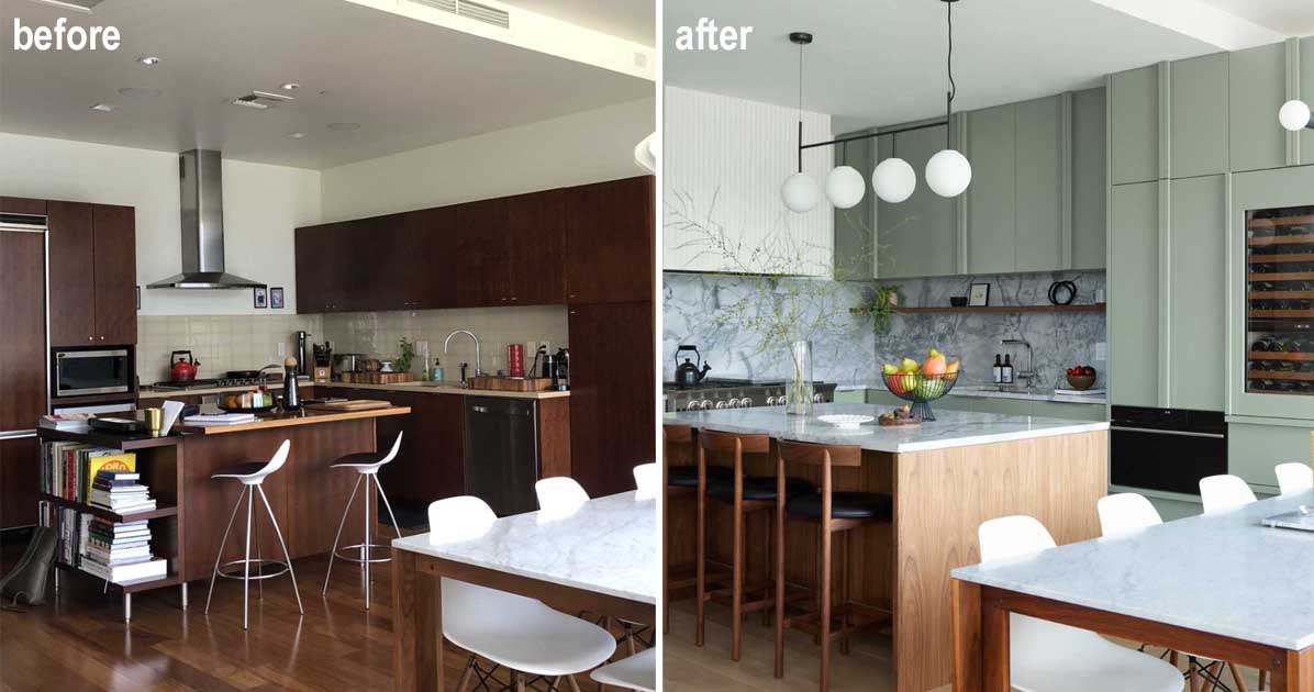 Before & After - An Interior Remodeled With A Soft Color Palette