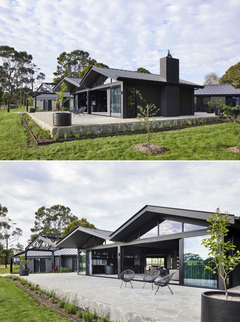 Pitched Roofs Cover This Dark And Moody Farmhouse