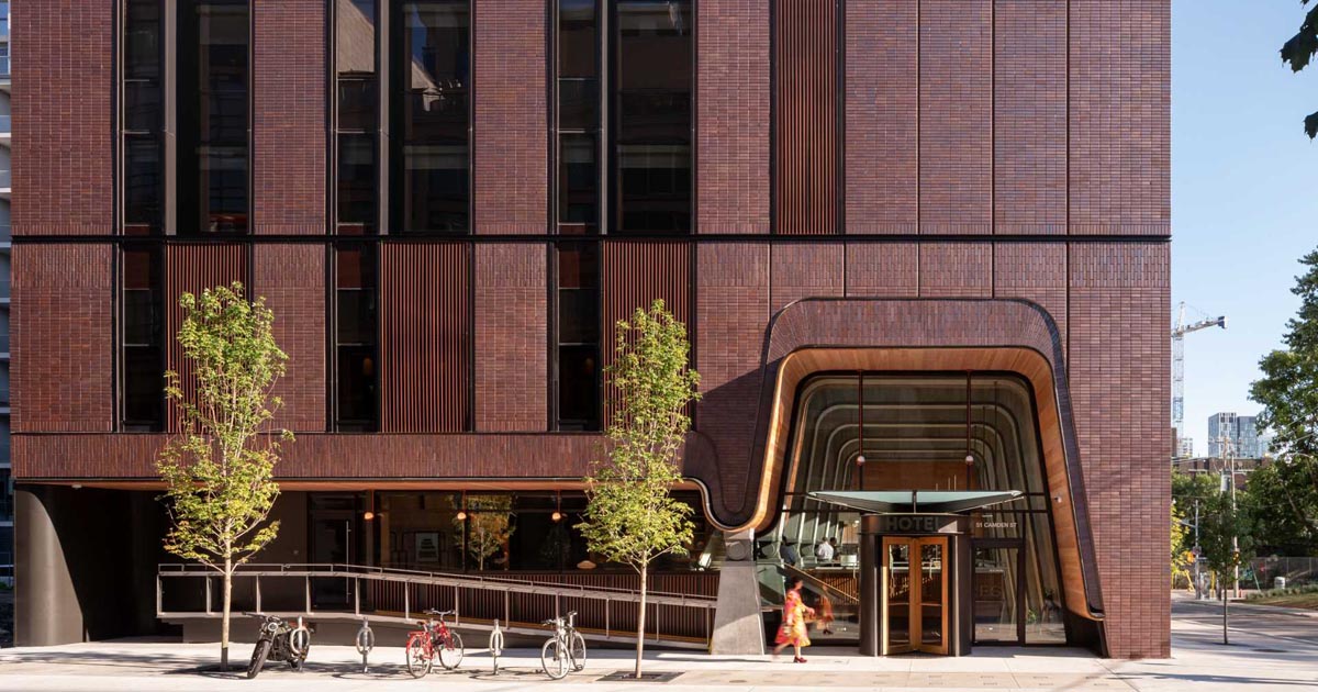 Patterned Brickwork Is Featured On The Exterior Of The Ace Hotel In Toronto