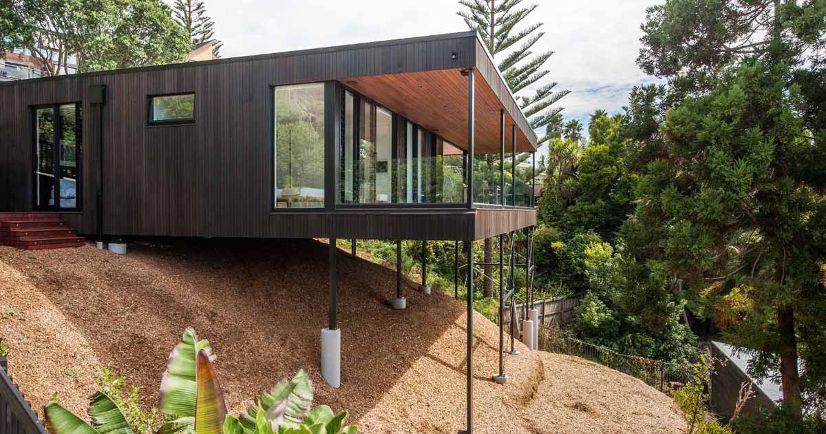 A Pier Foundation Allowed This Home To Be Built On A Steeply Sloped Property