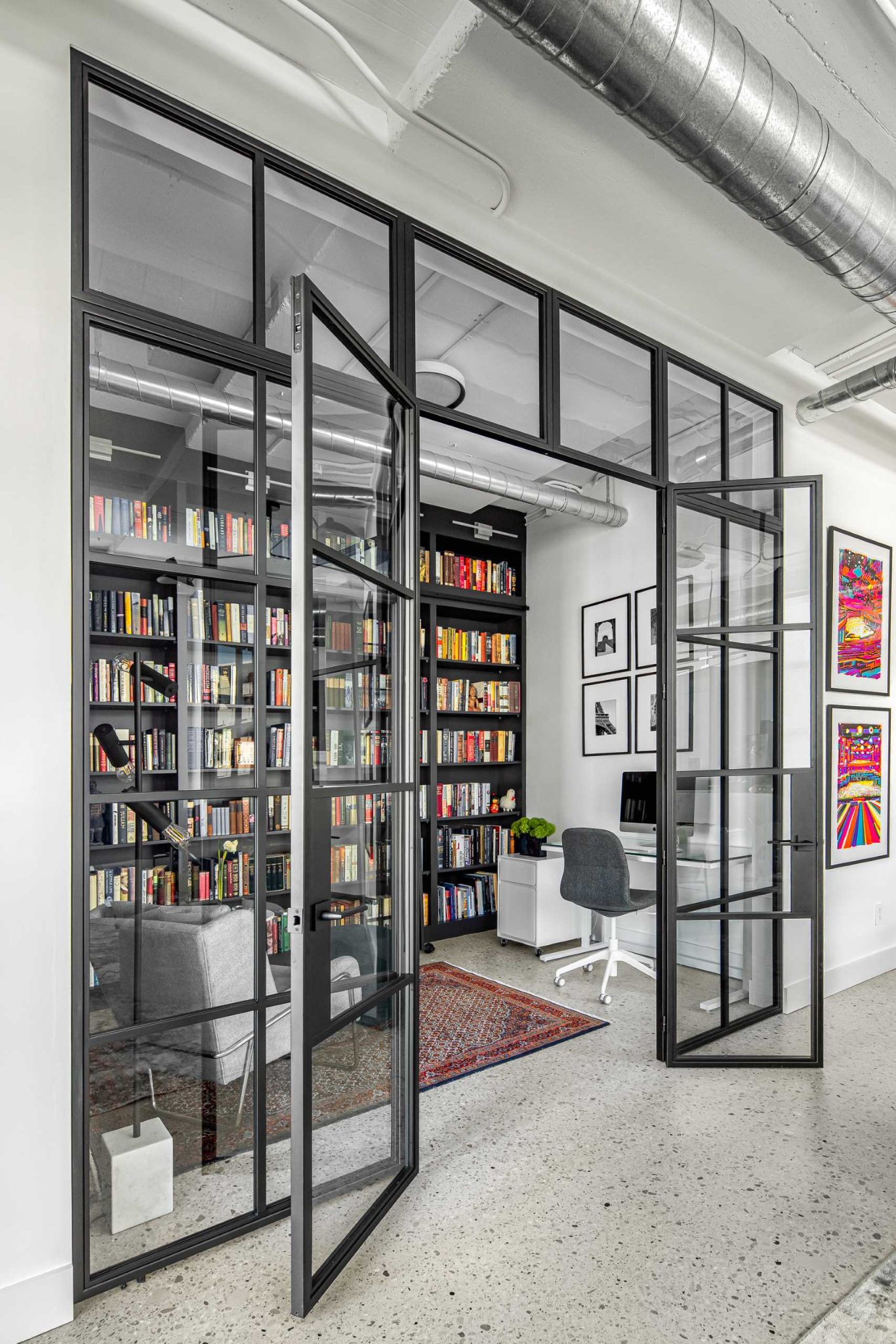 Modern Loft Glass Enclosed Library Home Office 040523 1158 01 1366x2048 