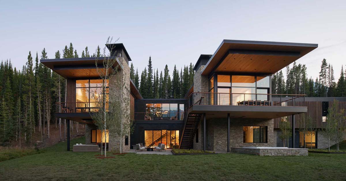 This Modern Mountain Home Was Designed With Distinctly Separate Wings