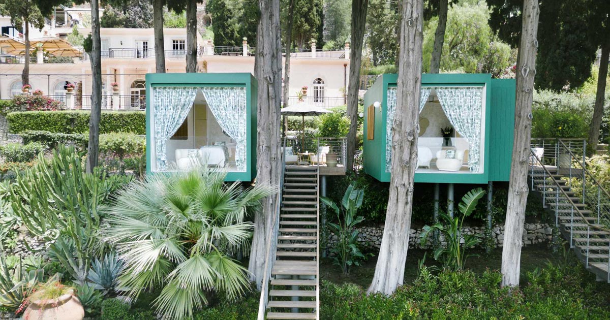 A Pair Of Wellness Cabins Perched Among The Trees