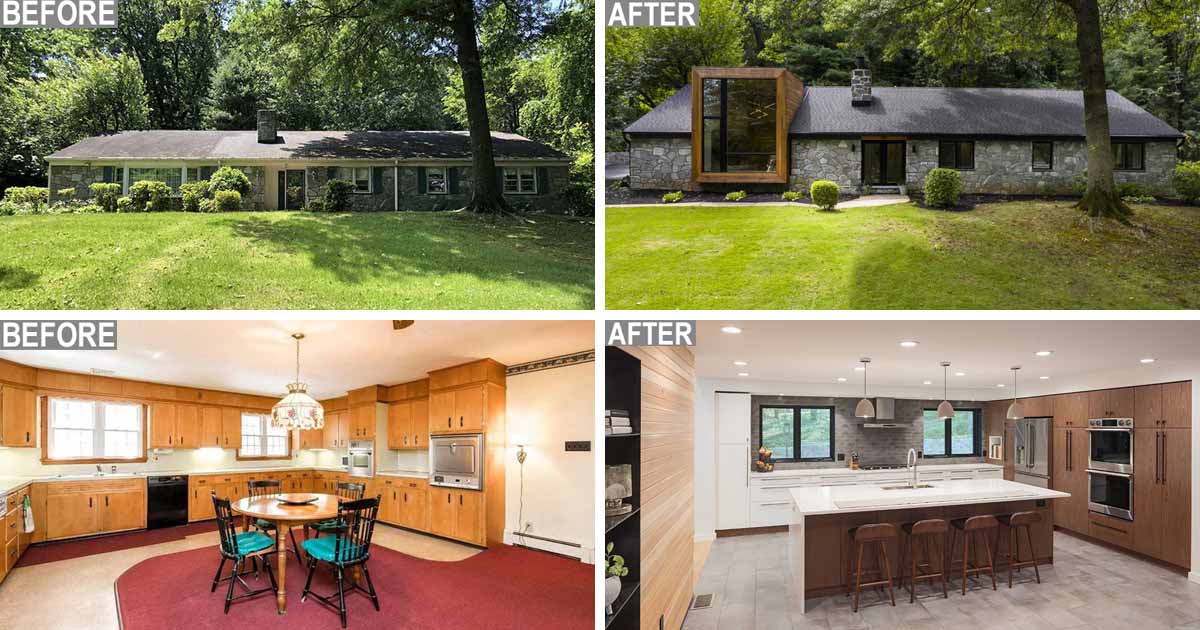 Before & After - A Remodeled 1950s Ranch Home