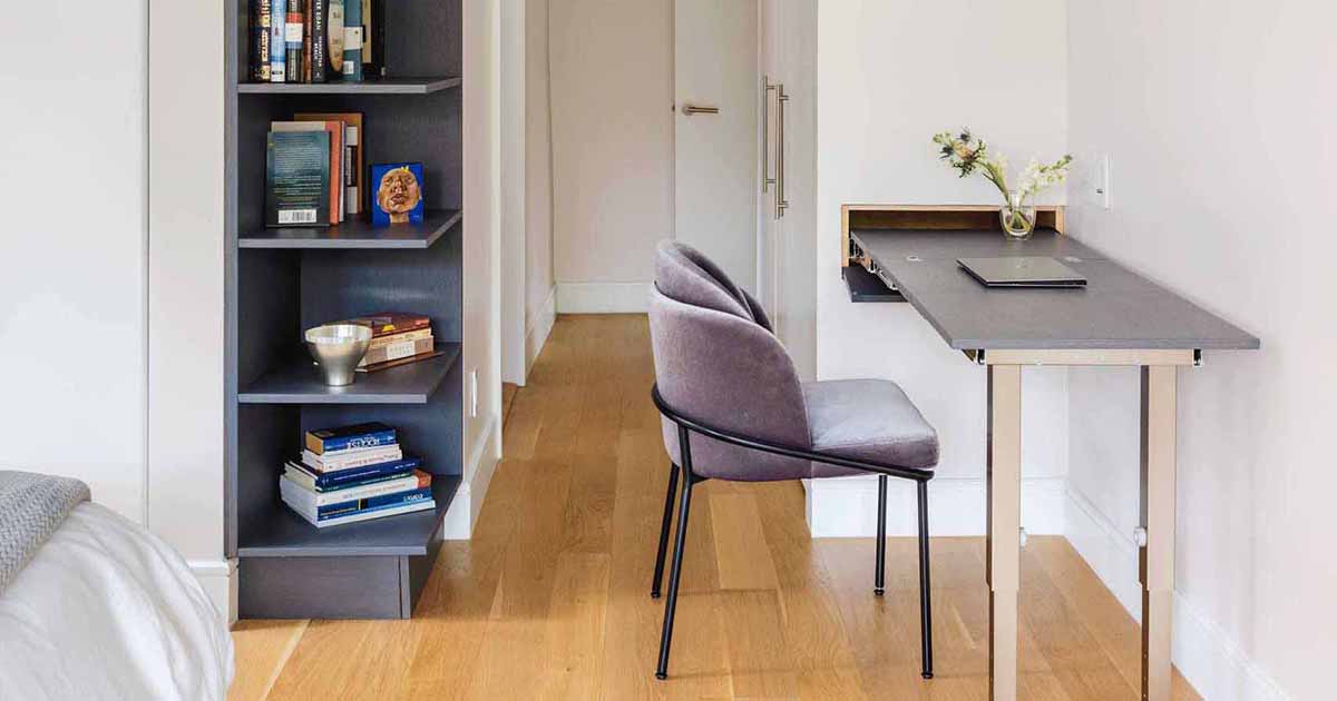 A Desk Designed To Hide Inside The Wall