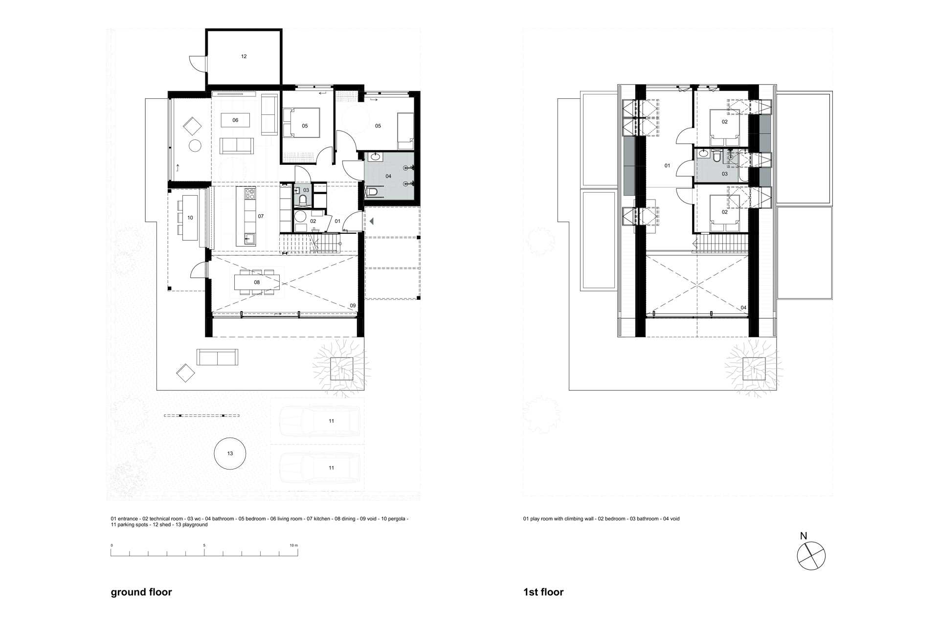 Architectural drawings for a barn-inspired modern home.