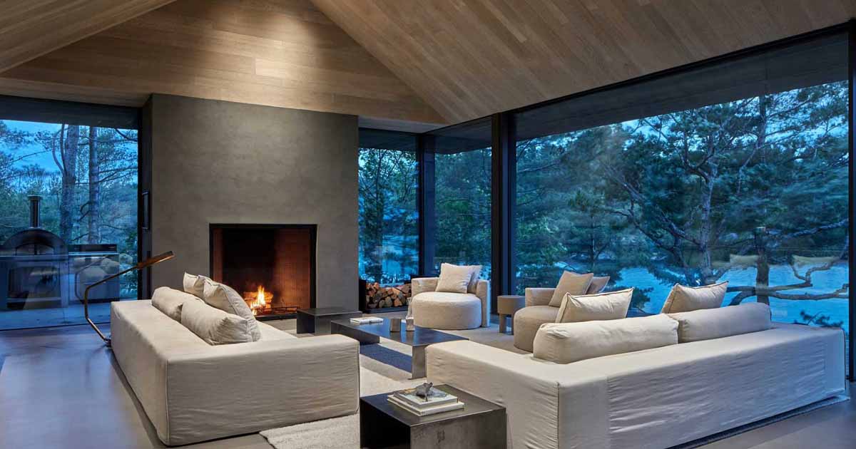 Wood Covers The Interior And Exterior Of This Modern Canadian Cottage