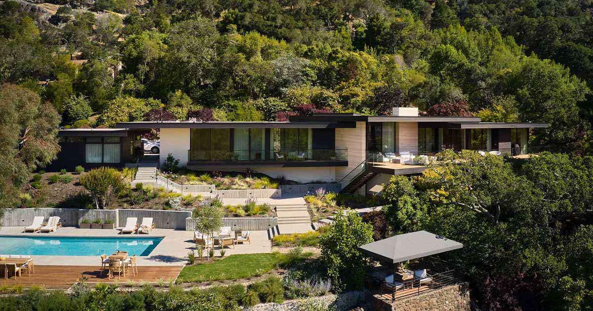 Large Travertine Slabs Were Used To Update This Home's Design