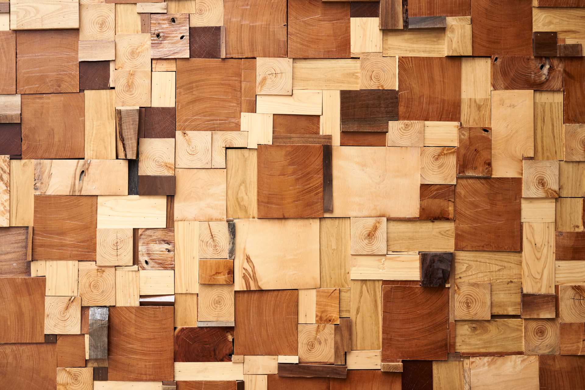 A wood accent wall made from scrap wood.