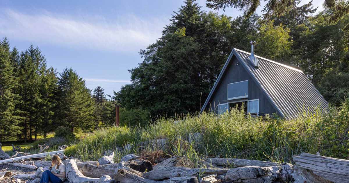 A Waterfront A-frame House Renovated With Contemporary Finishes